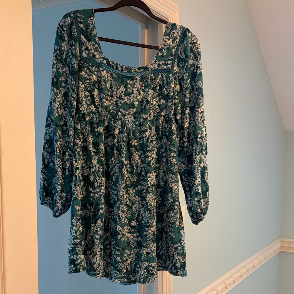 Jessica Simpson Floral Teal Mini Dress